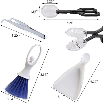 Tiny Cleanning Broom, Scooper Feeding Tool, Mini Dustpan and Brush, Stainless - Image 6
