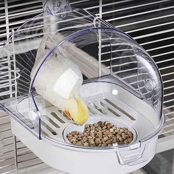 Hanging Brid Bath with Feeder for Cage, 3 in 1 Multifunction Bird - Image 2