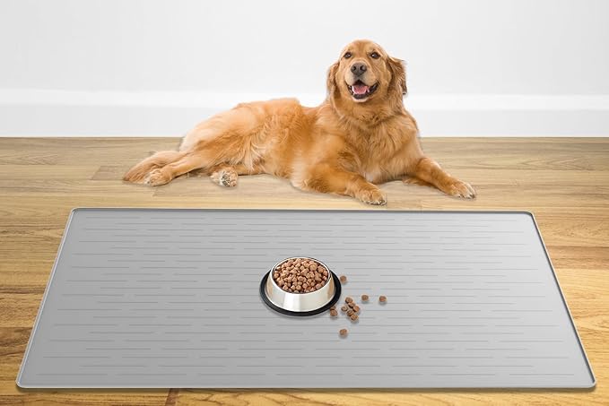 48" x 32" Largest Pet Food Mat, XXXL Silicone Dog Mats by WelcometoULTIBE