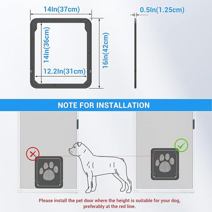 PETLESO Dog Door for Screen Doors, Large Dog Opening for Sliding Doors - Image 3