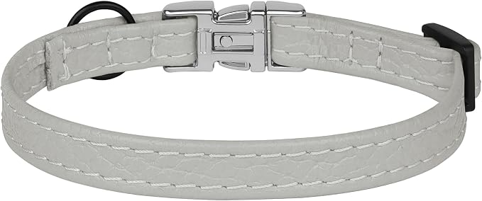 Leather Cat Collar with Buckle and Removable Bell - Image 9