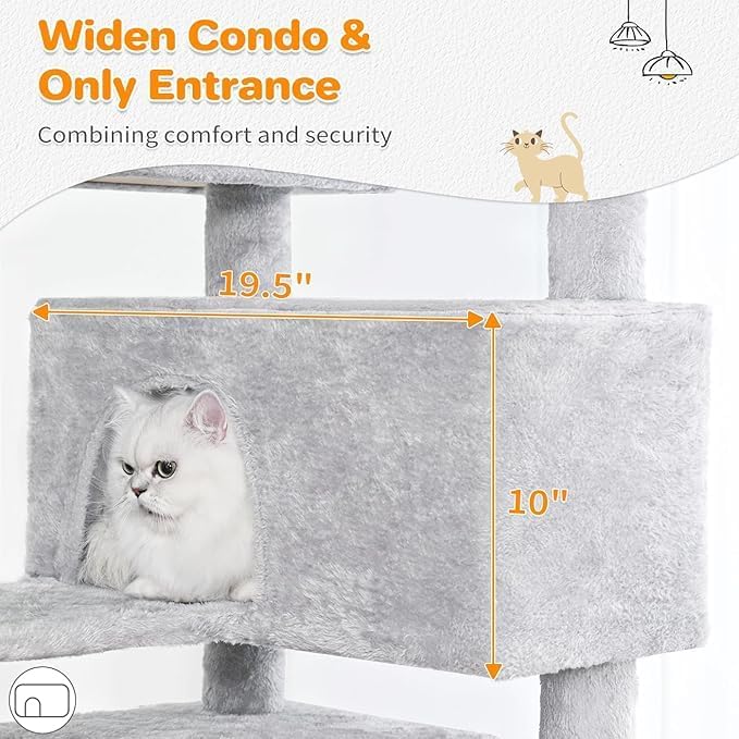 56-Inch Multi-Level Cat Tree Tower - Image 3