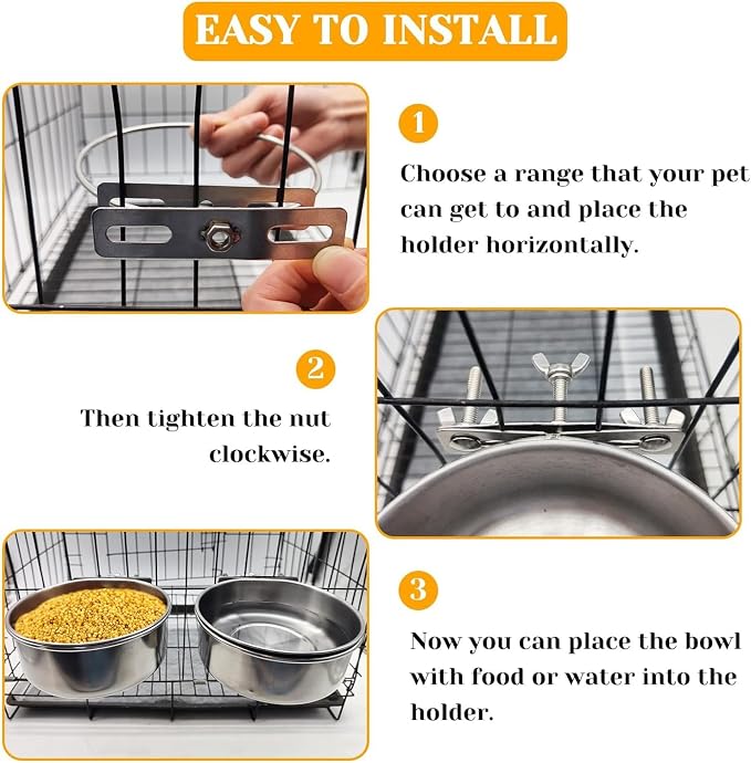 PINVNBY 2pcs Stainless Steel Bird Bowl - Image 5