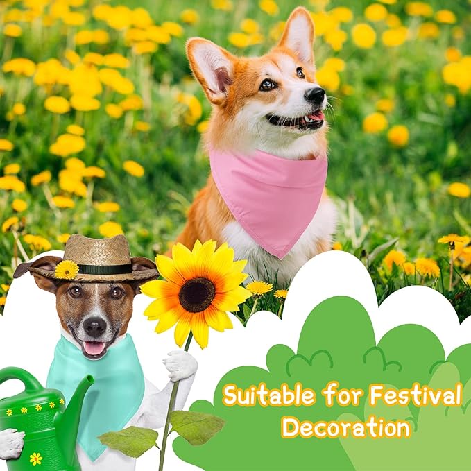 Kacctyen 100 Pieces Dog Bandanas Bulk Plain Blank Heat Transfer Triangle Dog - Image 2