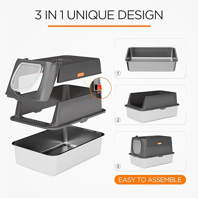 Anywish Stainless Steel Cat Litter Box - Image 5