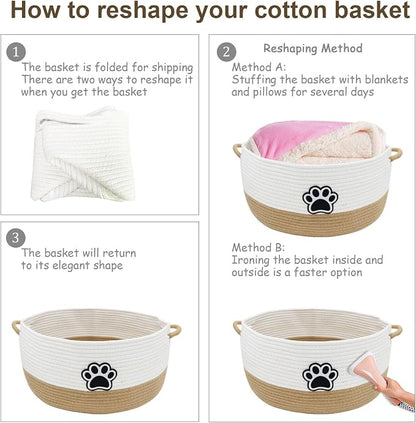 Dog Toy Basket, Large Dog Toy Storage Woven Rope Basket, Dog Toy Bin - Image 4