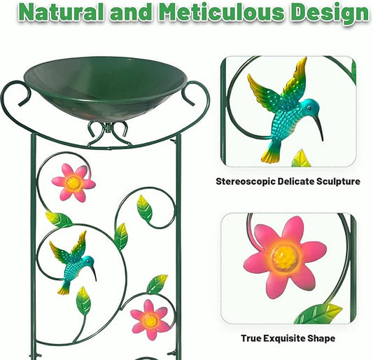 HONGLAND Metal Bird Bath with Trellis, Decorative Bird Feeder Station with - Image 2