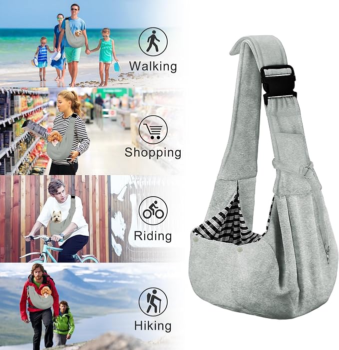 PETLOFT Reversible Small Dog Cat Sling Carrier, Adjustable Hands Free Cross - Image 7