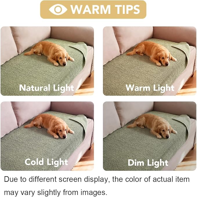 H.VERSAILTEX Non Slip Pet Couch Cover Chenille Dog Bed Protector Thick Soft - Image 7