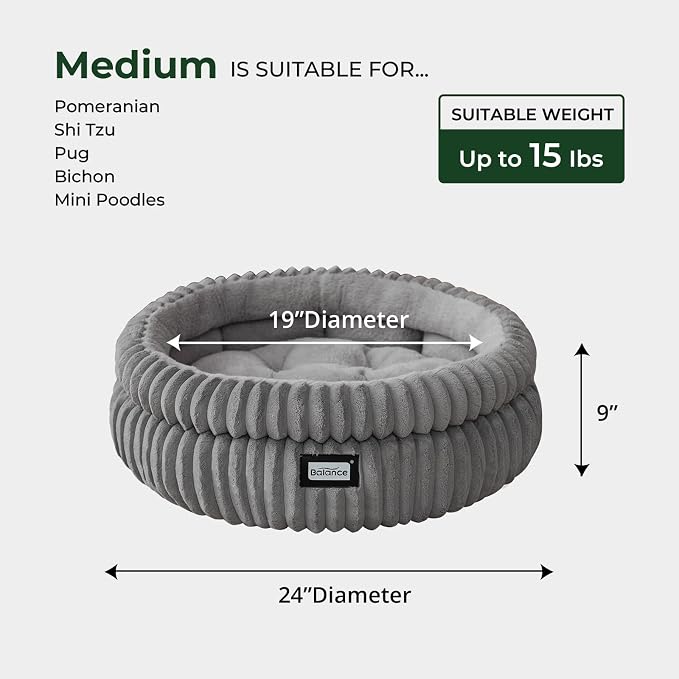 BALANCE Cat Bed Kitten Bed, Washable Round Cat Beds - Image 5