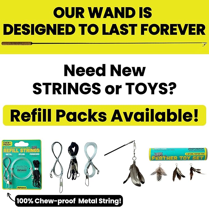 Forever Stick with Chew-Proof Metal Wire String and Transparent Fishing Line - Image 8