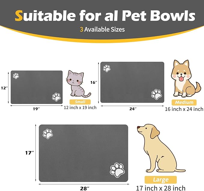 Pet Feeding Mat-Absorbent Dog Mat - Image 2