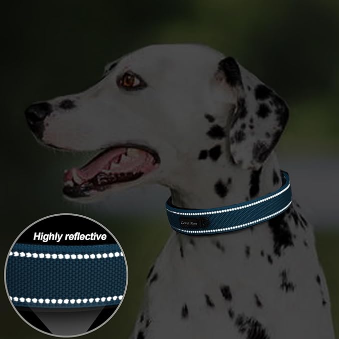 PetiFine Dog Collar for Large Dogs, Neoprene Padded and Adjustable, Reflective - Image 4