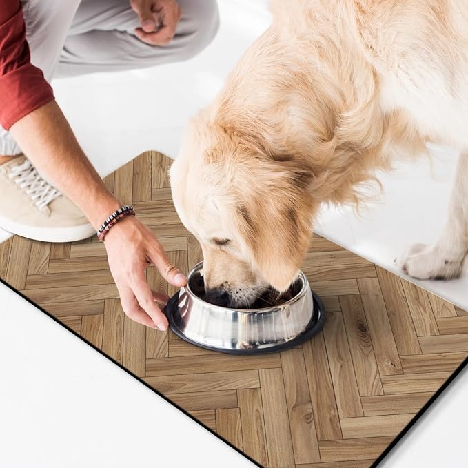 Pet Feeding Mat for Floors Waterproof Dog Mat for Food and Water Absorbent - Image 2