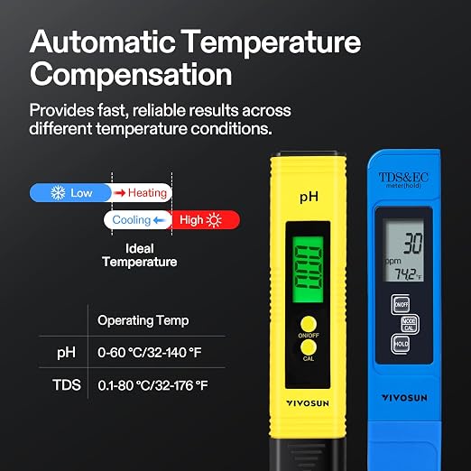 VIVOSUN Digital pH and TDS Meter Kits, 0.01pH High Accuracy Pen Type pH Meter ± - Image 4