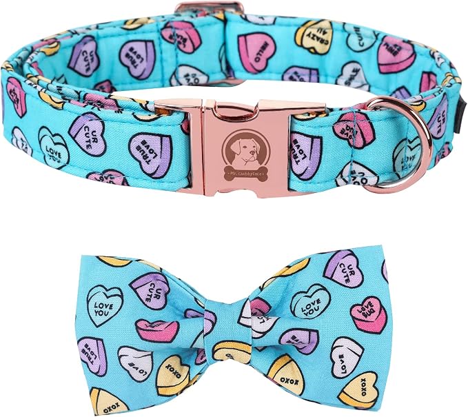 MR. CHUBBYFACE Valentine's Dog Collar by MrChubbyfacePetSupplies