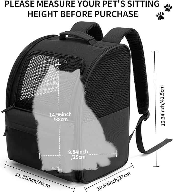 Cat Carrier Backpack, Steel Wire Frame More Stable, 600D Wear-Resistant Oxford - Image 4