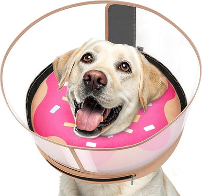 Inflatable Dog Cone with Transparent Shield, Protective Dog Donut Collar After by Didopet