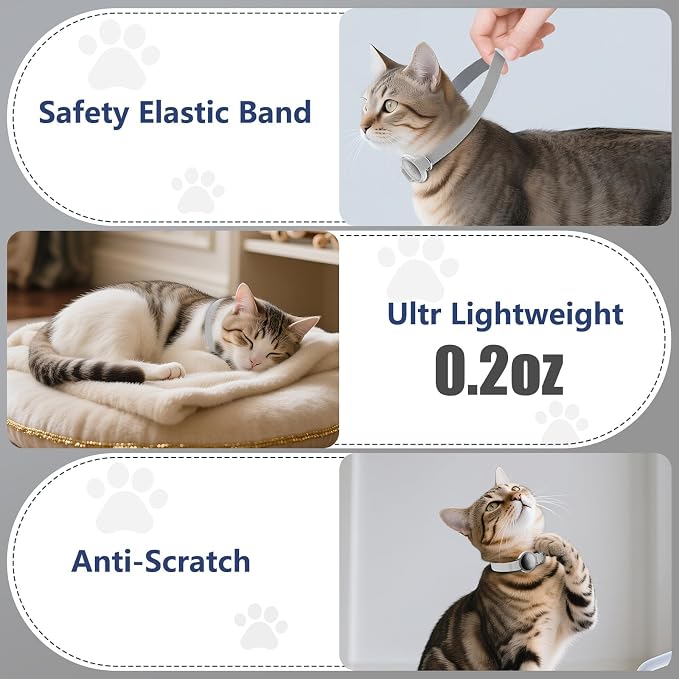 AirTag Cat Collar, Ultra Elastic Cat Tracker Collar, Airtag Holder Compatible - Image 6