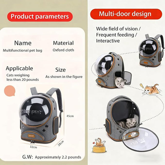 Cat Backpack Carrier, Breathable Cat Carrier Large Space Bubble Pet Backpack - Image 2