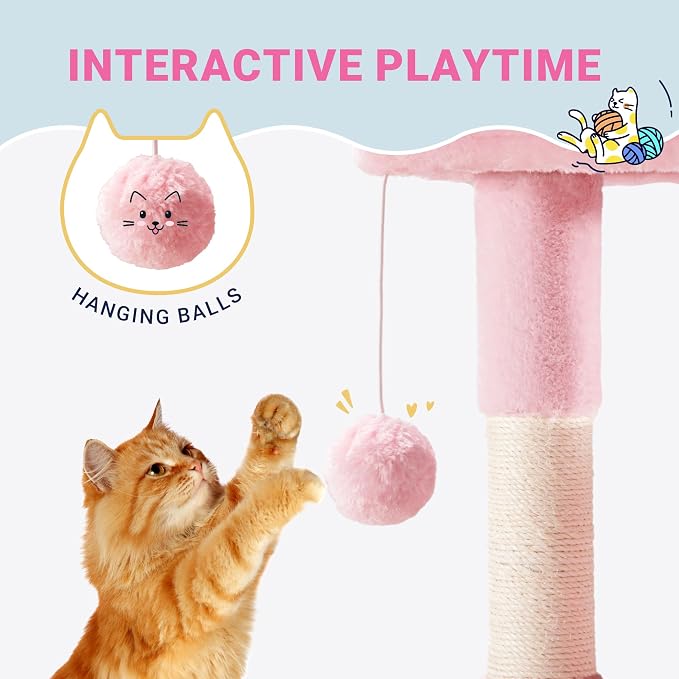 Allewie 29 Inches Cat Tree Tower/Plush Perches Platform/Condo/House/Sisal - Image 5