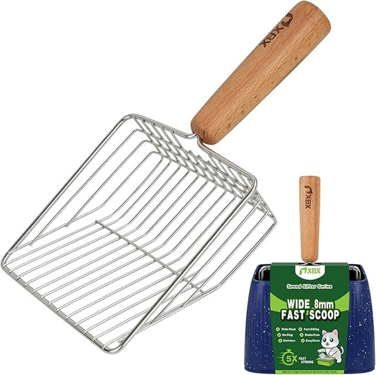 XBX Cat Litter Scoop with Holder, Sturdy Stainless Steel Litter Scooper by XBXPetSupplies