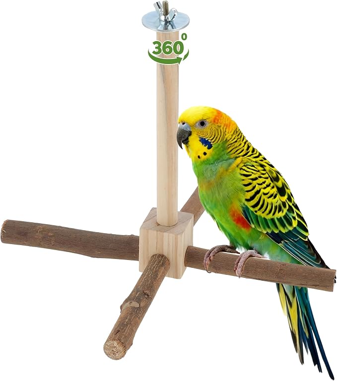 Rotating Bird Perches, Natural Wooden Perch by Renewrevital