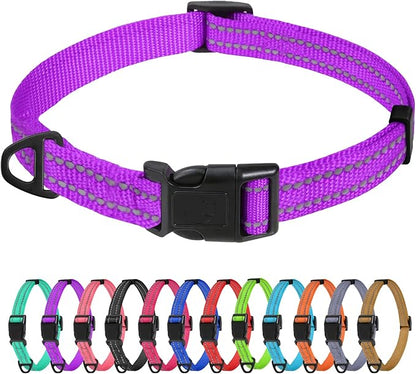 TagME Reflective Nylon Dog Collars, Adjustable Classic Pet Collar by TagME
