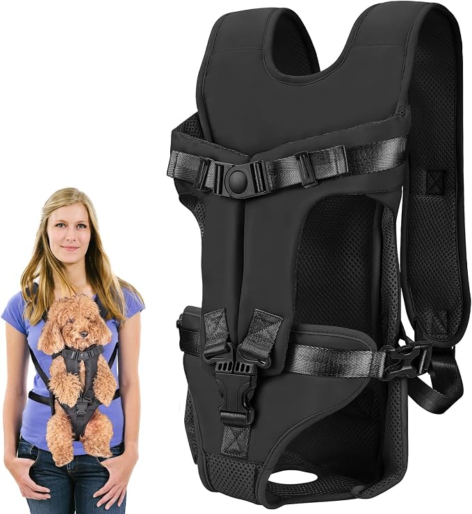Pet Carrier Backpack, Adjustable Front Dog Carrier, Legs Out Dog Chest Carrier by Unknown