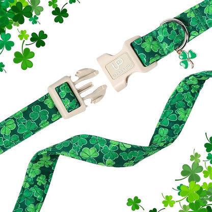 St. Patrick's Day Dog Collar, UP URARA PUP Shamrock Adjustable Pet Collar - Image 4