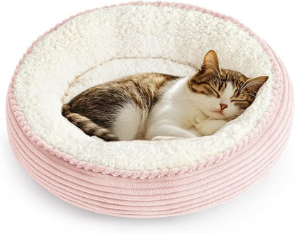 Love's cabin Round Donut Cat and Dog Cushion Bed, 20in Pet Bed by Lovescabin