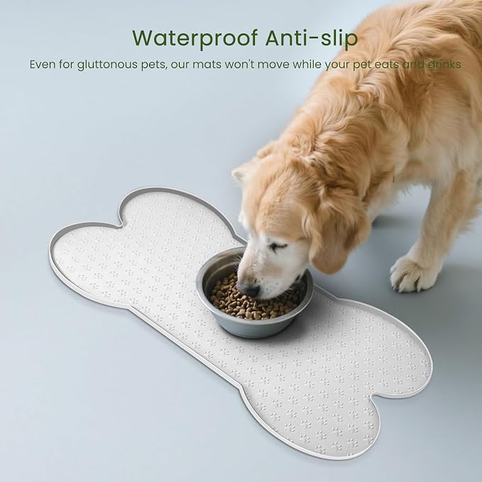 Dog Food Mat Anti-Slip Silicone Dog Bowl Mat Thicker Pet Placemat Waterproof - Image 3