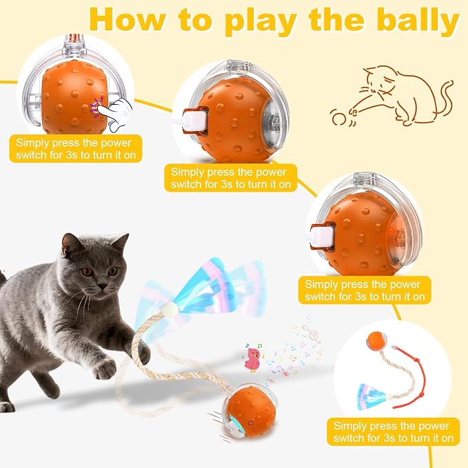 Interactive Cat Toys Ball for Indoor Cats, Automatic Cat Toy - Image 7
