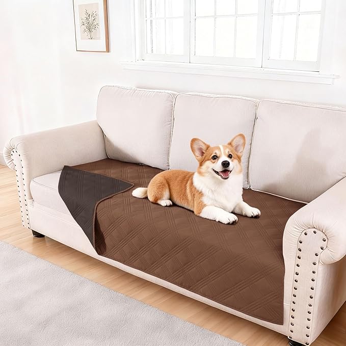hyha Waterproof Dog Blanket, Reversible Pet Bed Blanket, Soft Sofa Couch Cover by hyha