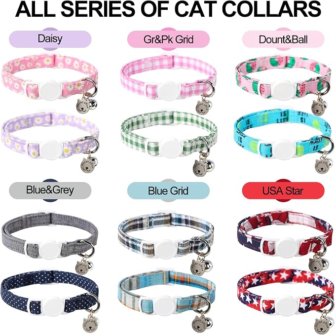Lionet Paws 2pcs Pack Cotton Cat Collar, Breakaway Buckle - Image 6