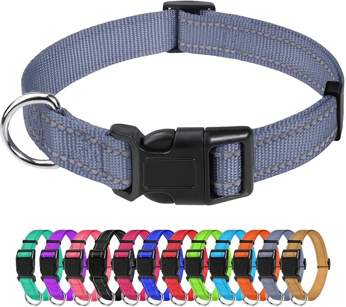 TagME Reflective Nylon Dog Collars, Adjustable Classic Pet Collar by TagME