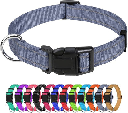 TagME Reflective Nylon Dog Collars, Adjustable Classic Pet Collar by TagME