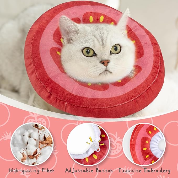 ANWA Adjustable Cat Cone Collar Soft, Cute Cat Donut Collar After Surgery - Image 3