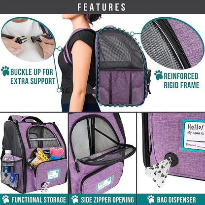 PetAmi Dog Cat Backpack Carrier, Expandable Pet Carrier Backpack - Image 6
