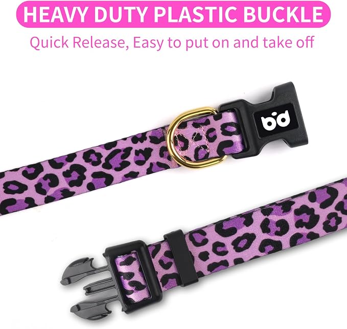 QQPETS Adjustable Soft Dog Collar: Print Flower Pink Multicolor Cute Patterns - Image 3