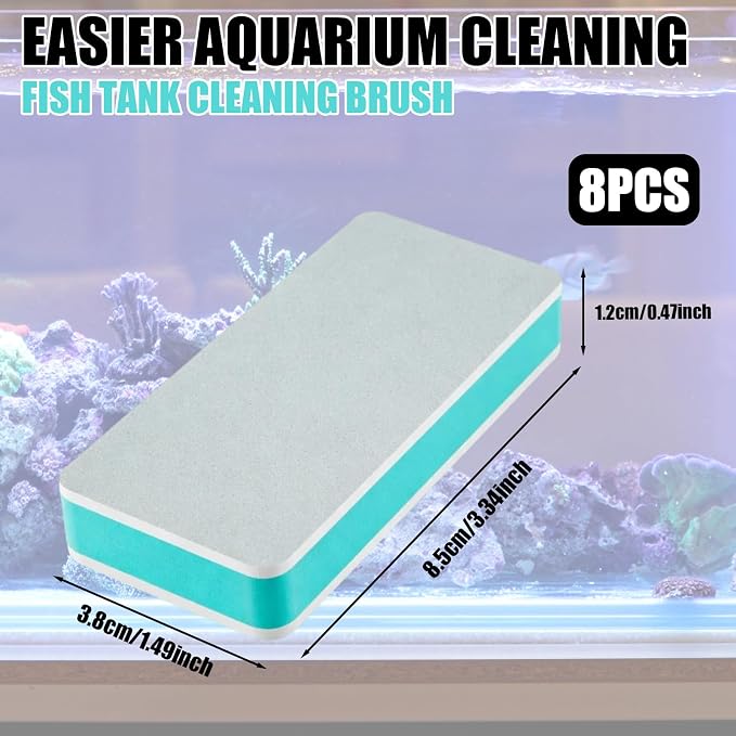 8 PCS Double-Sided Fish Tank Cleaning Brushes, Aquarium Sponge Brush, Cleaner - Image 2