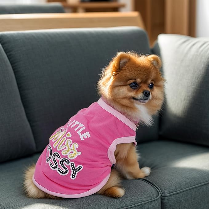 4 Pack Dog Shirts Summer Printed Puppy Clothes Cute Sleeveless Pet T Shirts Dog - Image 3