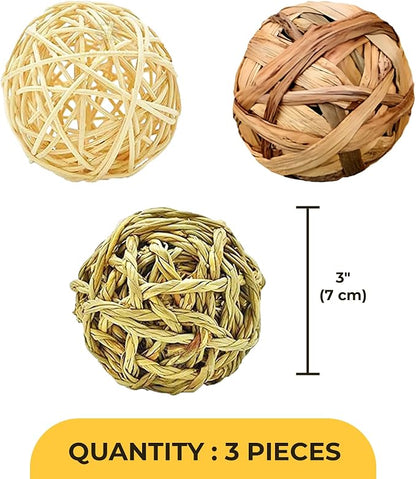 SunGrow Assorted Rabbit Chew Balls, Teething Activity Toy - Image 7