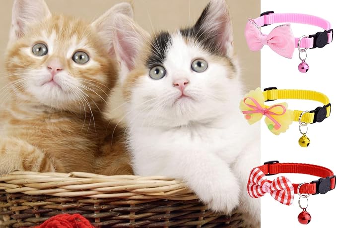 16 PCS Cute Cat Collar with Bells Kitten Collars - Image 6