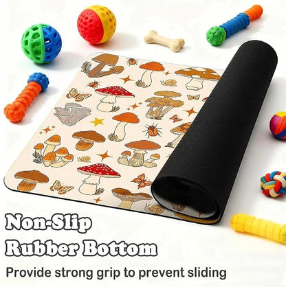 Dog Food Mat for Pet Cat Food Mat, Mushroom Absorbent Quick Dry Dog Bowl Mats - Image 5