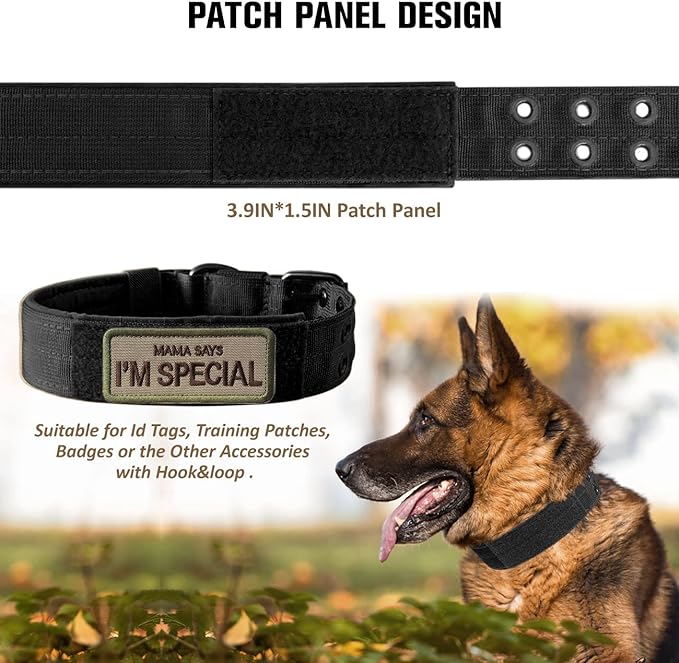 Tactical Dog Collar Military Adjustable Dog Collars Soft Nylon Training Collar - Image 4