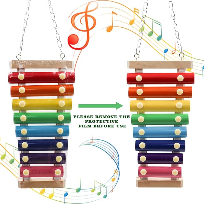 Dnoifne Colorful Bird Xylophone Toy, Suspensible Funny Xylophone Toy - Image 5