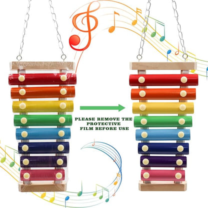 Dnoifne Colorful Bird Xylophone Toy, Suspensible Funny Xylophone Toy - Image 5