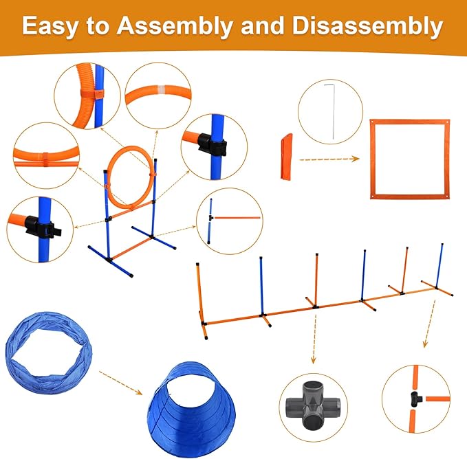 Agility Training Equipment for Dogs, Dog Agility Course Backyard Set Include - Image 4