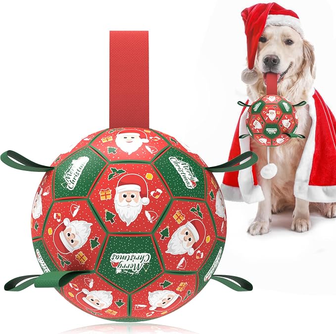 QDAN Christmas Dog Toys: Soccer Ball by QDAN